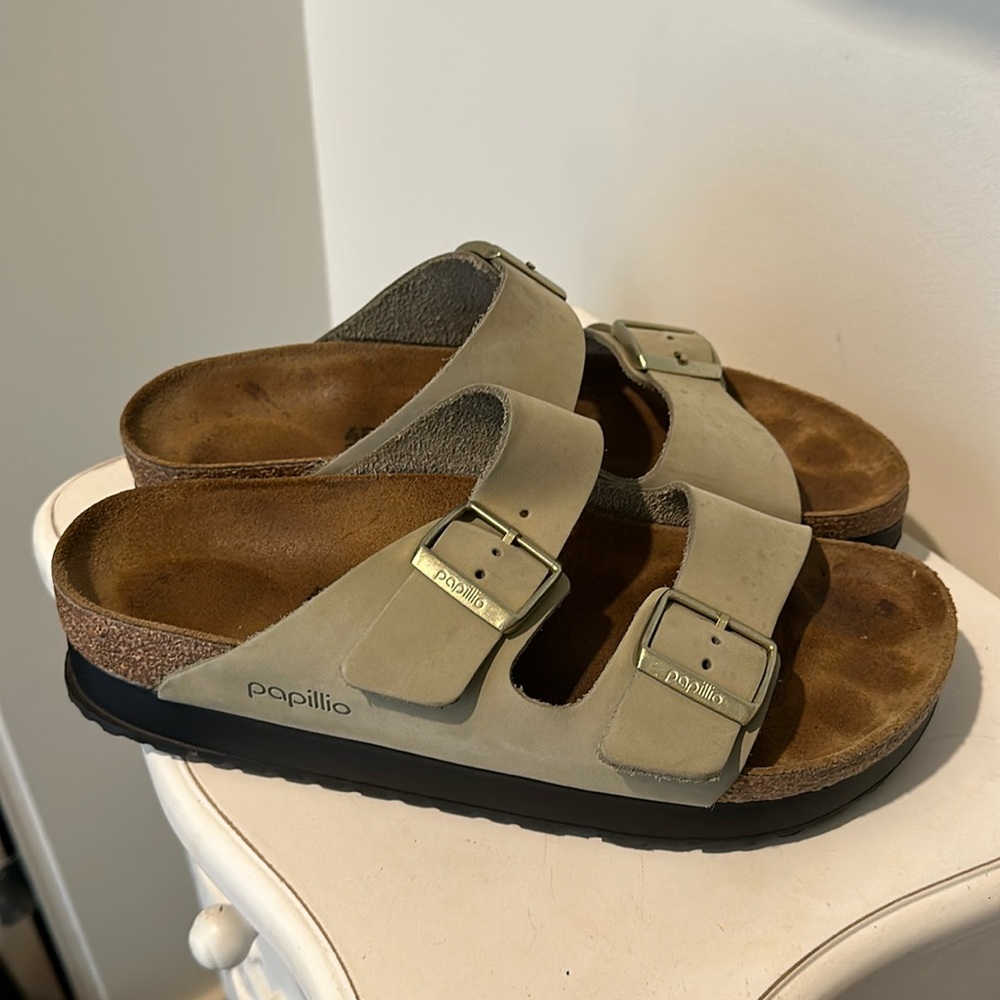 Eucalyptus Green Papillio Birkenstock Sandals Slides 9.5